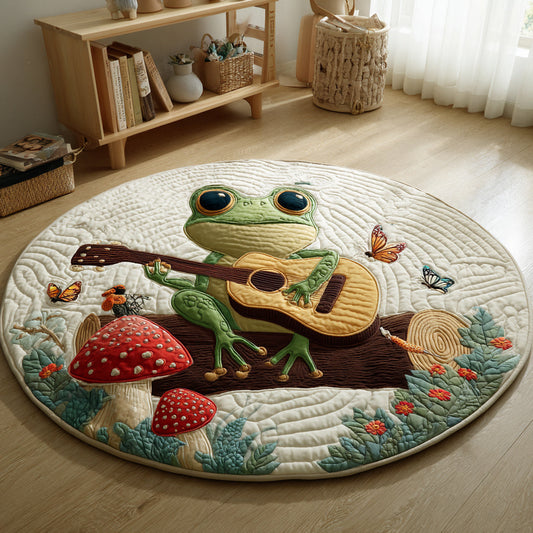 Singing Frog Quilted Round Mat NCU0HH144