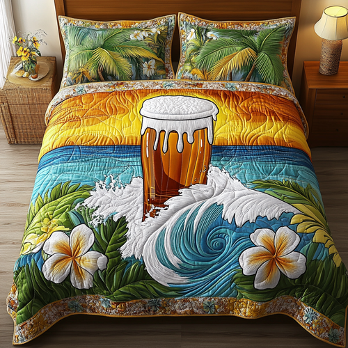 Sip by Sea 3-Piece Quilted Bedding Set NCU0VL1985