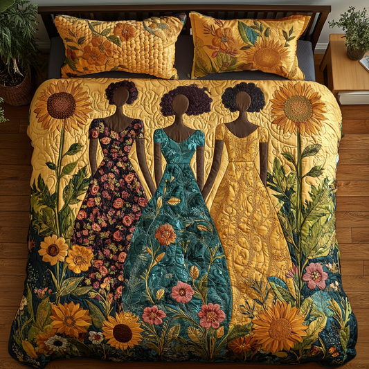 Sister Bloom 3-Piece Quilted Bedding Set NCU0VH5631
