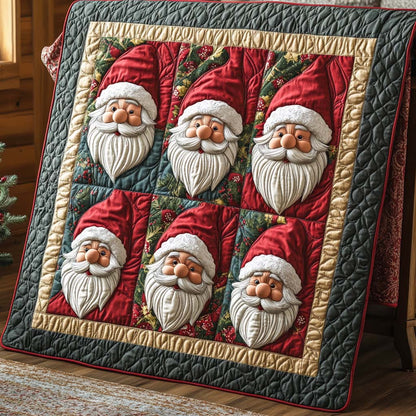 Six Smiling Santas Quilted Blanket NCU0XD700