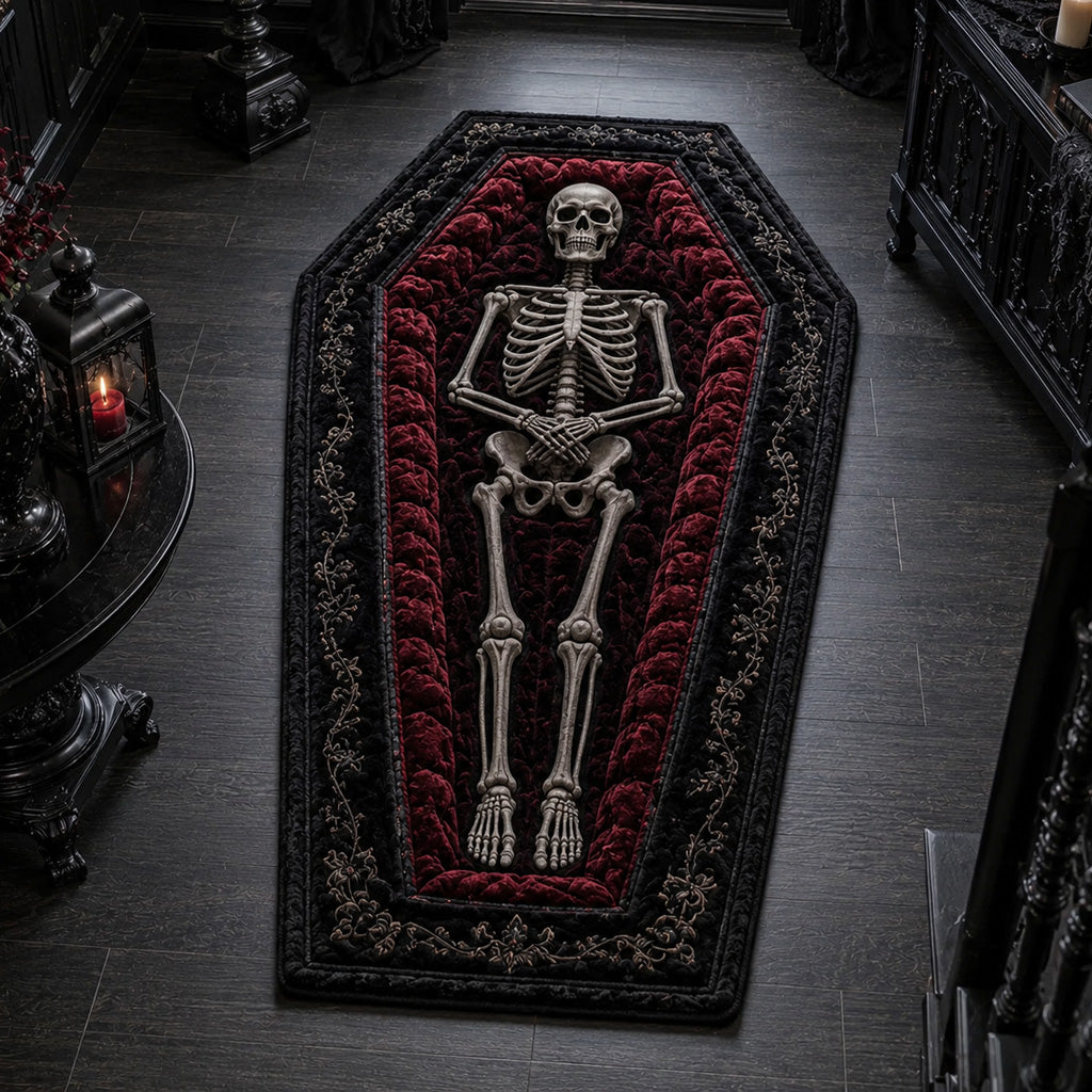 Skeletal Coffin Crypt Custom Shape Area Rug NCU0HH2134