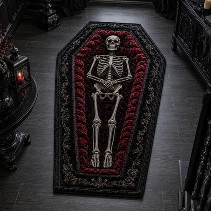 Skeletal Coffin Crypt Custom Shape Area Rug NCU0HH2134