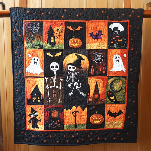 Skeleton Dance Quilted Blanket NCU0NT175