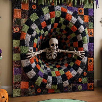 Skeleton Spiral Quilted Blanket NCU0DV9854