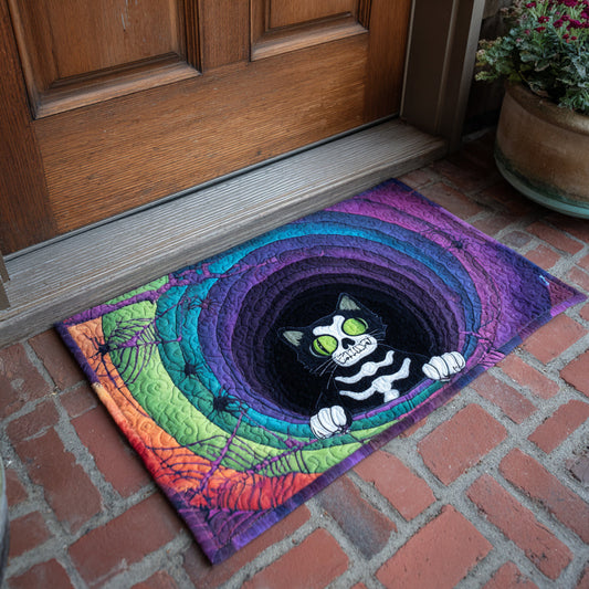 Skeleton Black Cat Doormat NCU0HH508