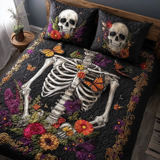 Skeleton Blooming Quilted Bedding Set NCU0TH3199