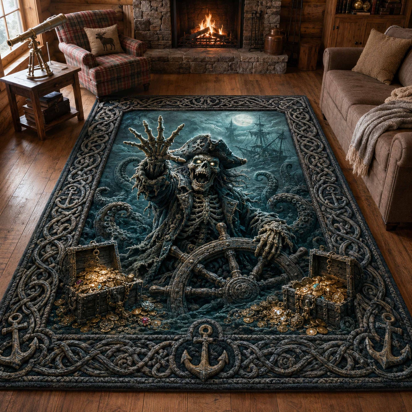Skeleton Captain Area Rug NCU0TD3118