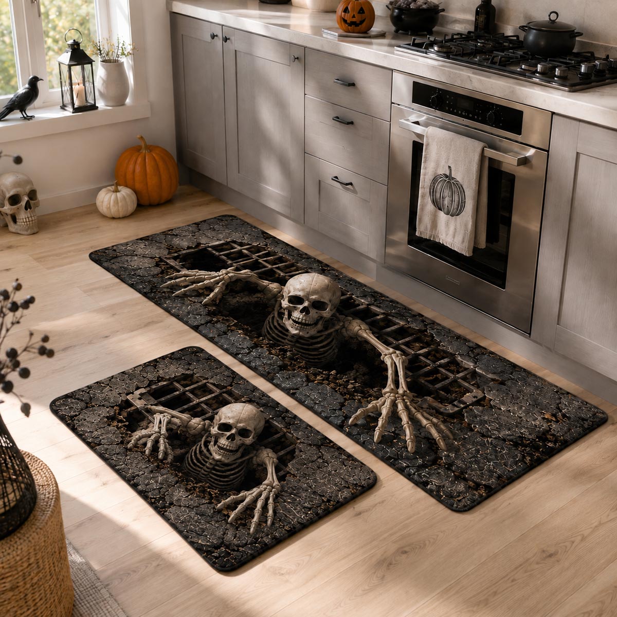 Skeleton Drains Kitchen Area Rug NCU0DV10061