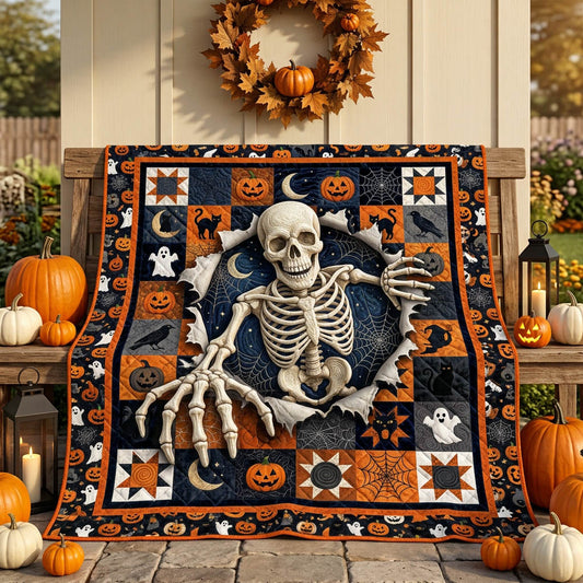 Skeleton Gaze Quilted Blanket NCU0HH2064