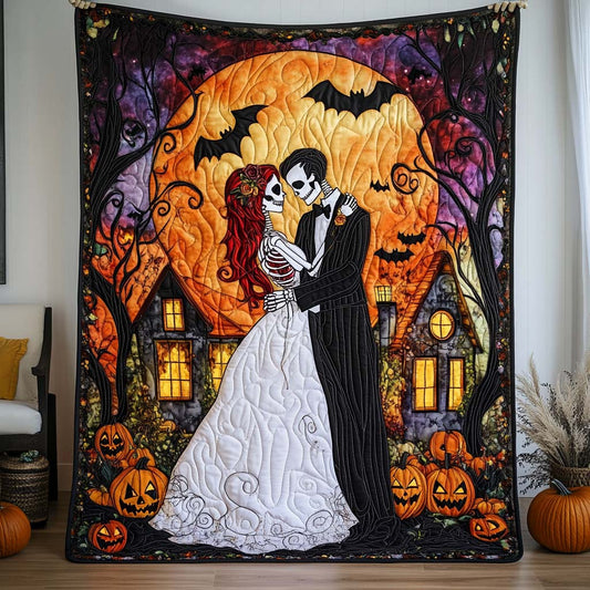 Skeleton Love Quilted Blanket NCU0NT9528