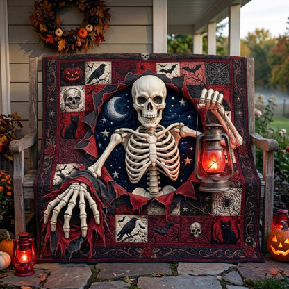 Skeleton Ruby Lantern Quilted Blanket NCU0HH2066