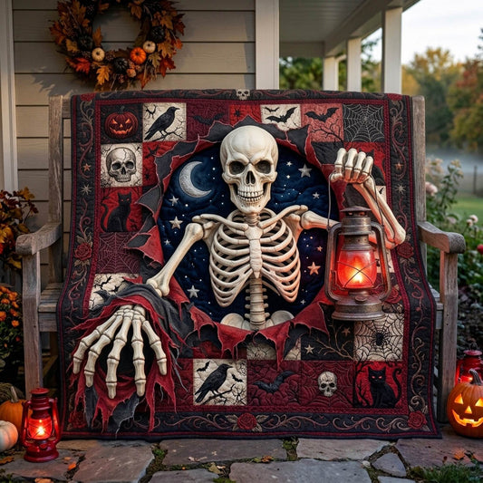 Skeleton Ruby Lantern Quilted Blanket NCU0HH2066