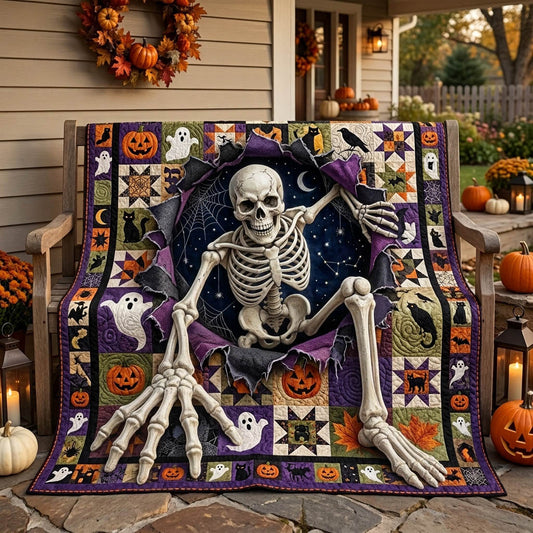 Skeleton Spooky Escape Quilted Blanket NCU0HH2067