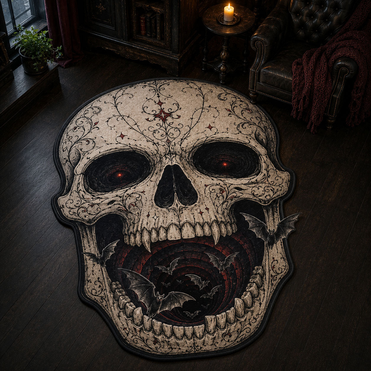 Skull Abyss Custom Shape Area Rug NCU0TD2938