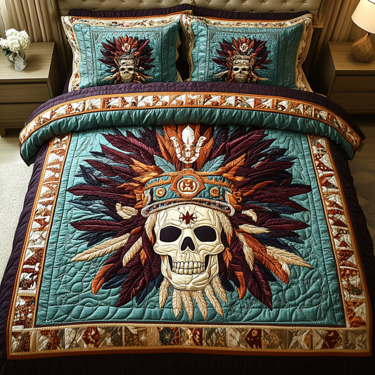 Skull Chief 3-Piece Quilted Bedding Set NCU0VH2768