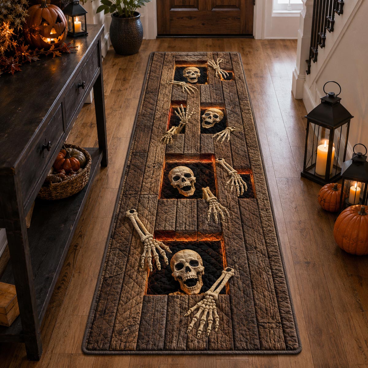Skull Corridor Runner Carpet NCU0DV9974