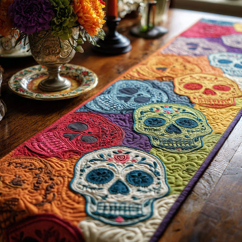 Skull Dance Quilted Table Runner NCU0PT8812
