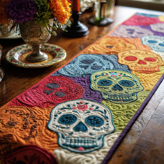 Skull Dance Quilted Table Runner NCU0PT8812