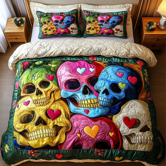 Skull Garden 3-Piece Quilted Bedding Set NCU0DK6230