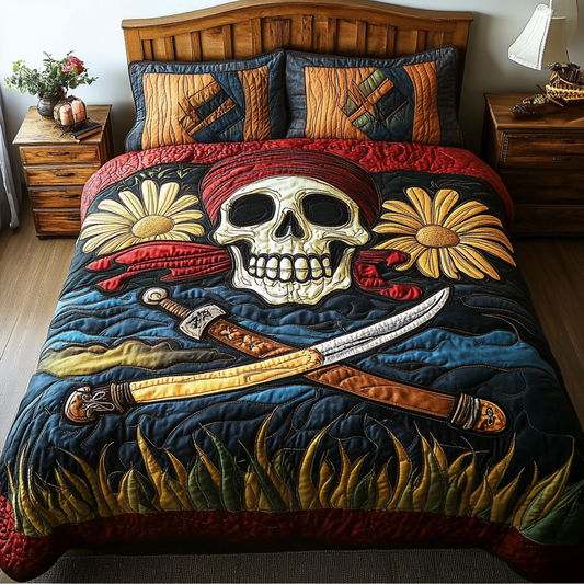 Skull King 3-Piece Quilted Bedding Set NCU0DK6237