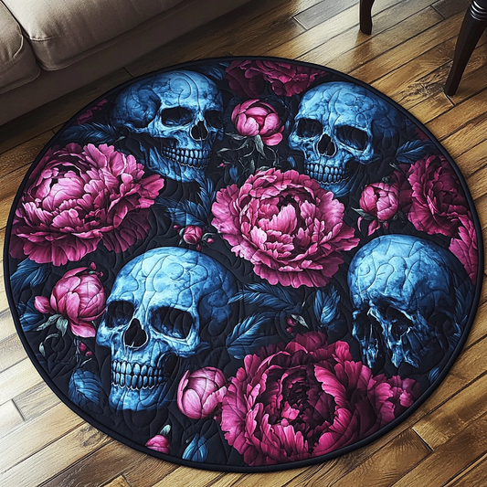 Skully Bloom Quilted Round Mat NCU0VH5214