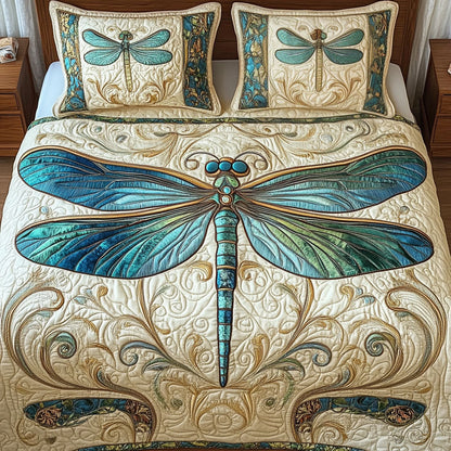 Sky Blue Harmony 3-Piece Quilted Bedding Set NCU0NT3501