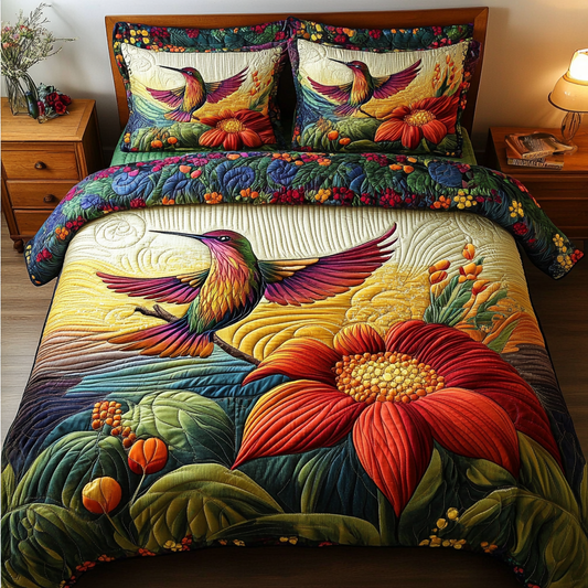 Sky Dance 3-Piece Quilted Bedding Set NCU0DK6338