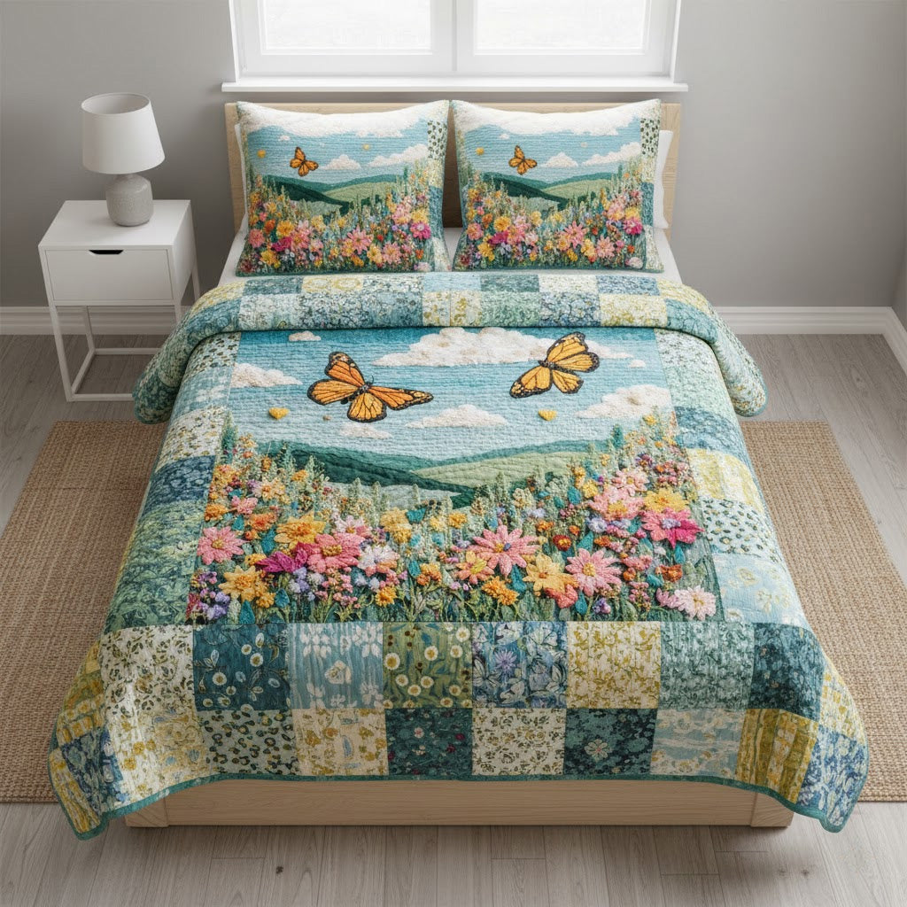 Sky Drift 3-Piece Quilted Bedding Set NCU0VL3329