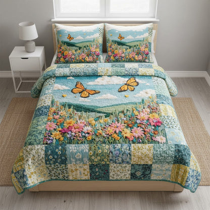 Sky Drift 3-Piece Quilted Bedding Set NCU0VL3329