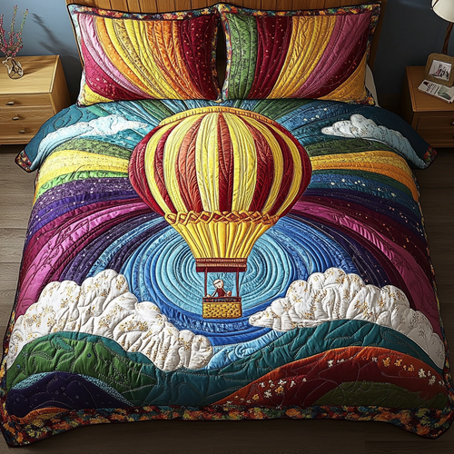 Sky Drifter 3-Piece Quilted Bedding Set NCU0DK4523