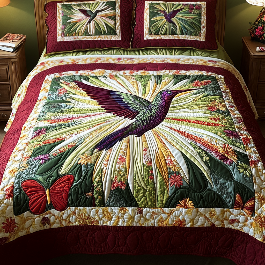 Sky Feathers 3-Piece Quilted Bedding Set NCU0VH2214