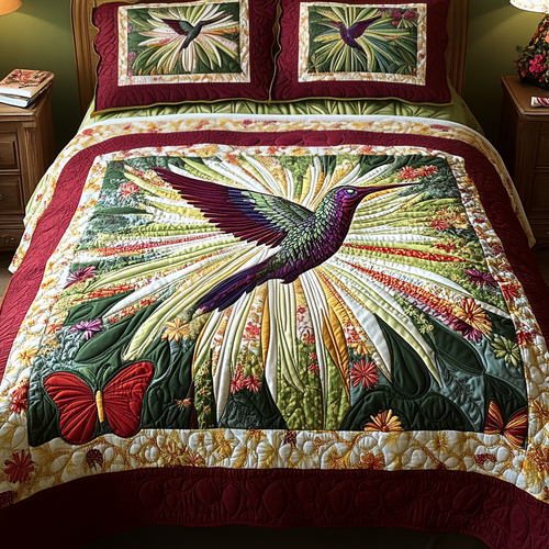 Sky Feathers 3-Piece Quilted Bedding Set NCU0VH2214
