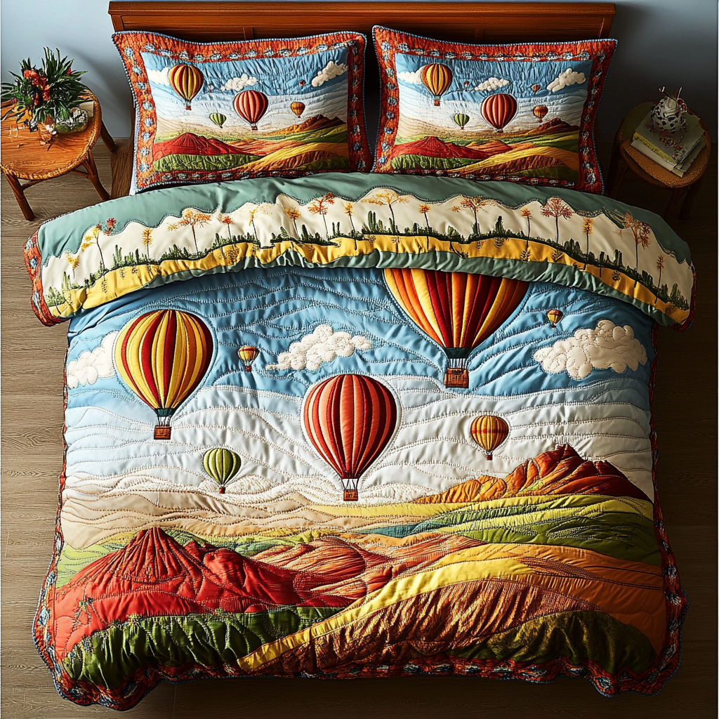 Sky Journey 3-Piece Quilted Bedding Set NCU0DK7114