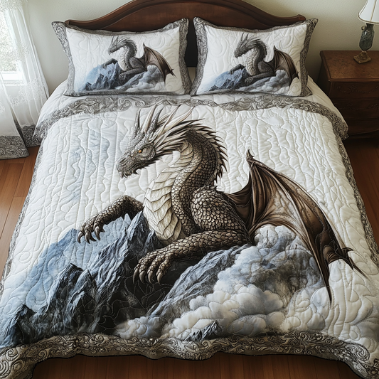 Skybound Scales 3-Piece Quilted Bedding Set NCU0DV1855
