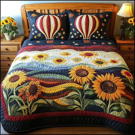 Skybound Sunflowers 3-Piece Quilted Bedding Set NCU0PT5186