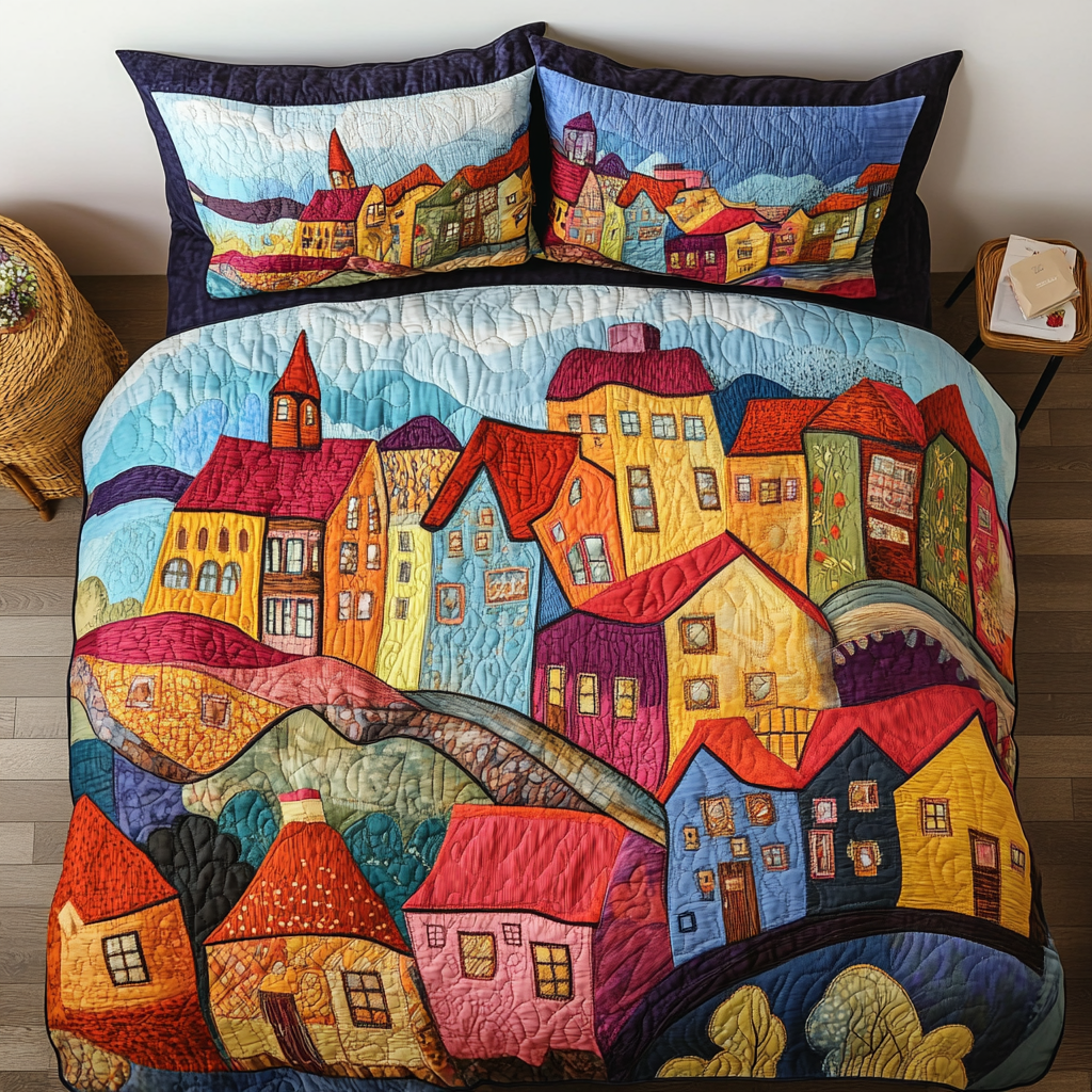 Skyline Vibes 3-Piece Quilted Bedding Set NCU0DK7819