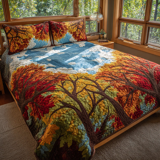 Skyward Autumn 3-Piece Quilted Bedding Set NCU0VL3635