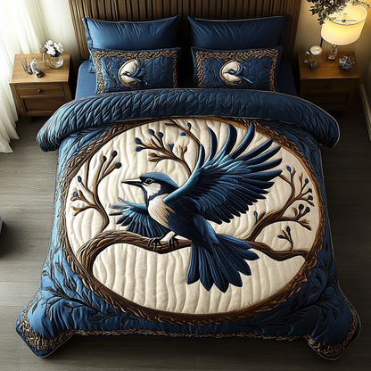 Skyward Bluejay 3-Piece Quilted Bedding Set NCU0DK4265
