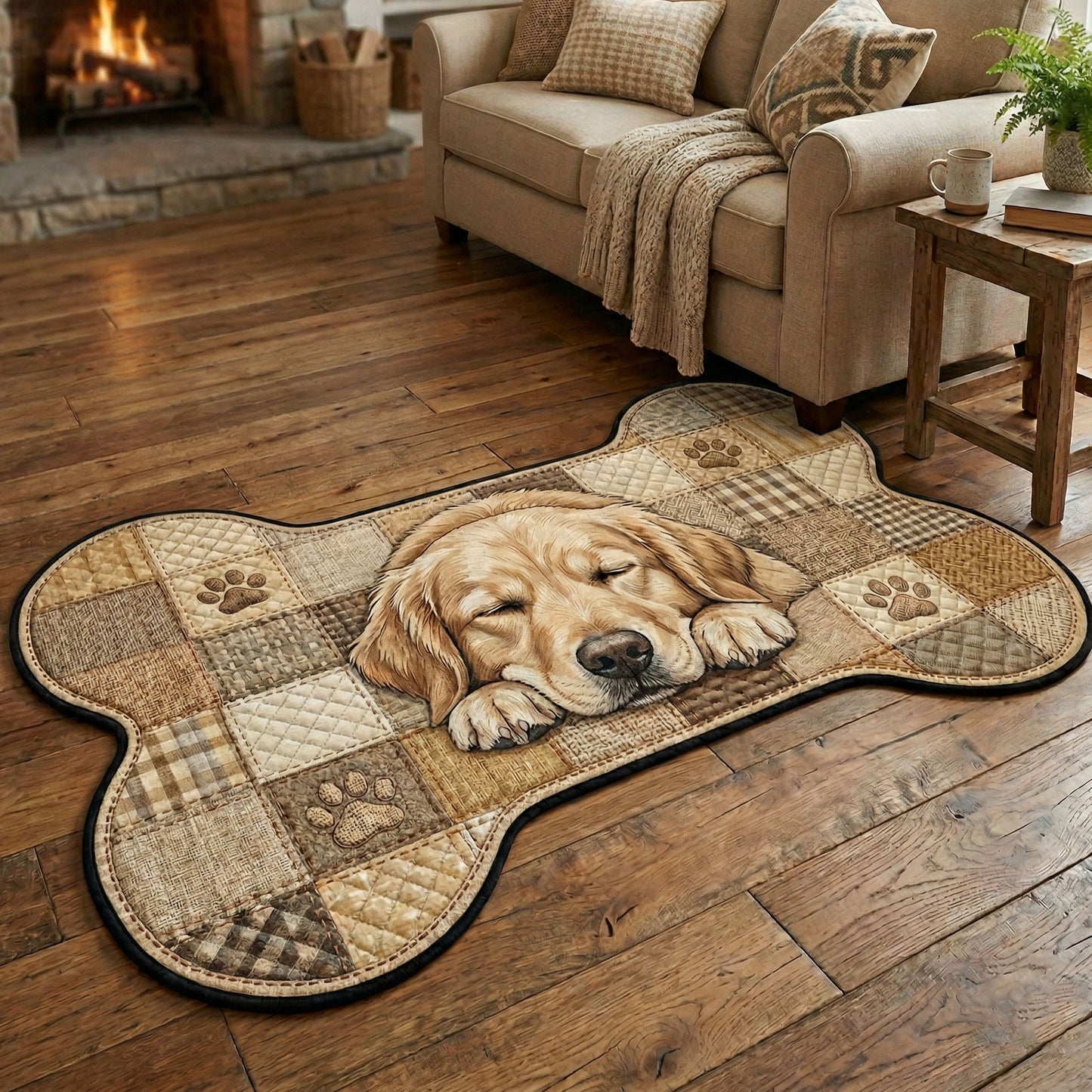 Sleeping Golden Cozy Custom Shape Area Rug NCU0NT12617