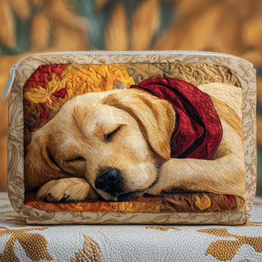 Sleepy Lab Charm Quilted Zipper Pouch NCU0NT9090