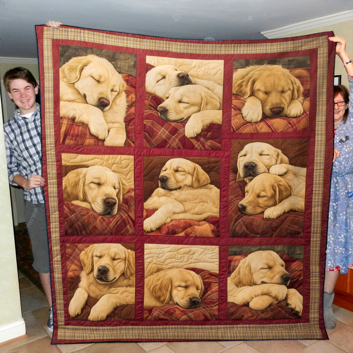 Sleepy Retrivers Quilted Blanket NCU0PT1007