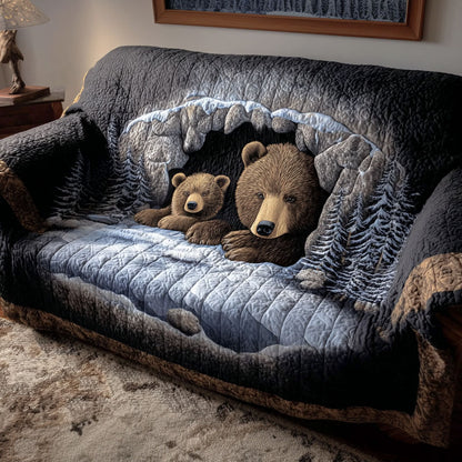 Sleepy Forest Bear Quilted Sofa Cover NCU0PT9786