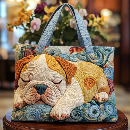 Sleepy Pup Delight Quilted Tote Bag NCU0NT8807
