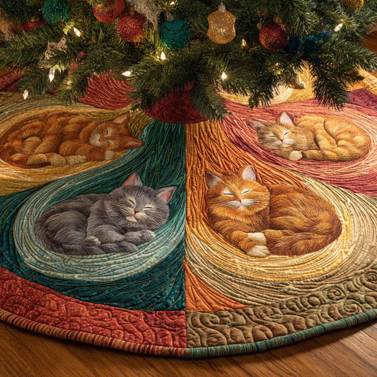 Sleepy Tails Quilted Tree Skirt NCU0XD1441