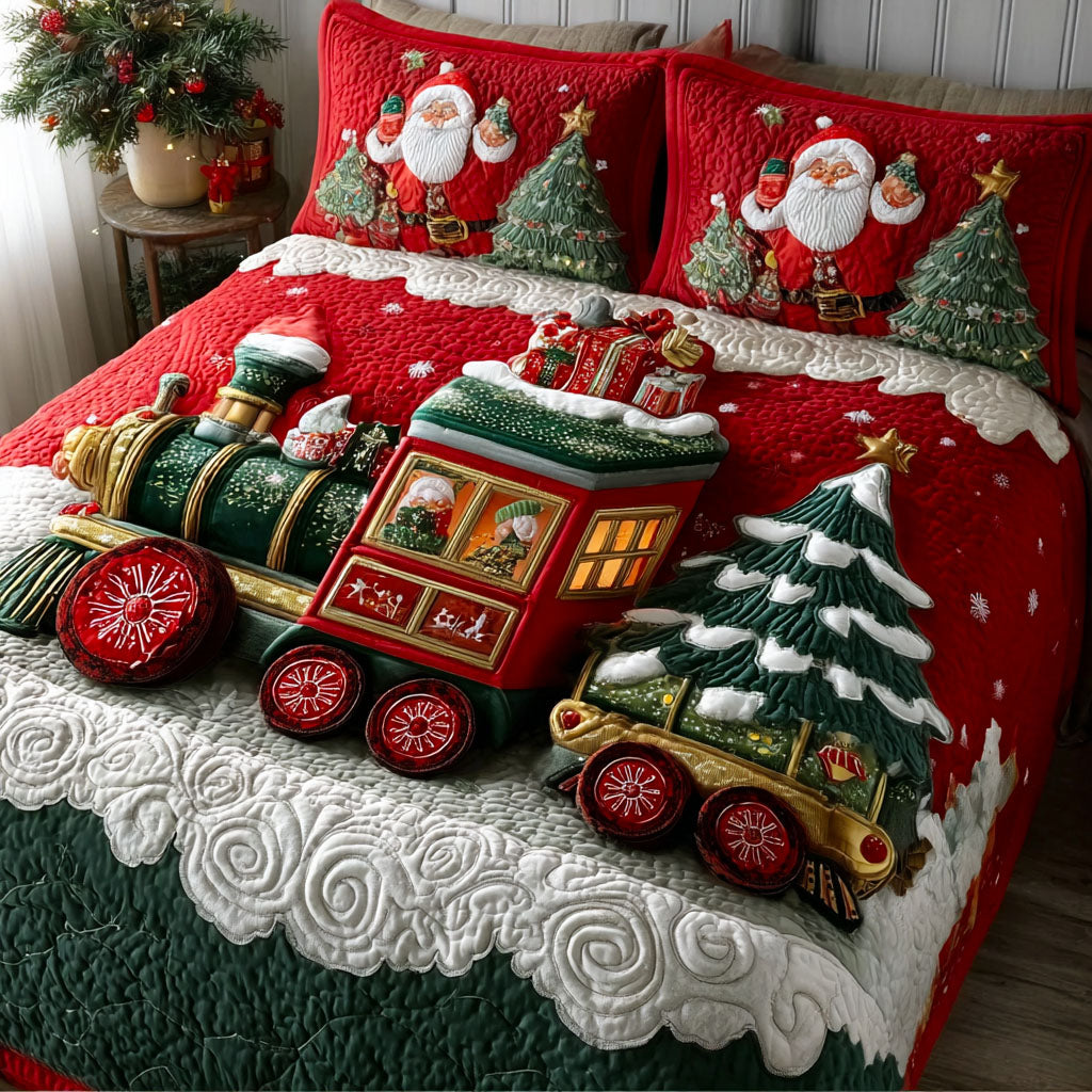Christmas Polar Express 3-Piece Quilted Bedding Set NCU0VT269