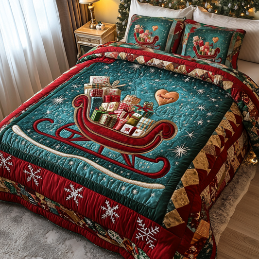 Sleighful Cheer 3-Piece Quilted Bedding Set NCU0VH1024