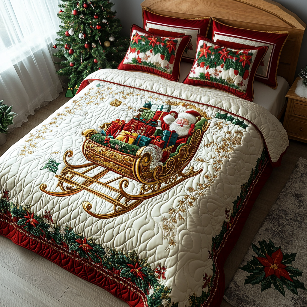 Sleighful of Cheer 3-Piece Quilted Bedding Set NCU0DV1819