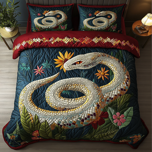 Slither Style 3-Piece Quilted Bedding Set NCU0DK3700