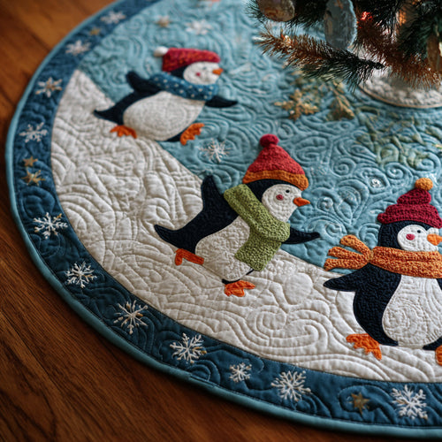 Slope Penguin Quilted Christmas Tree Skirt NCU0HH1250
