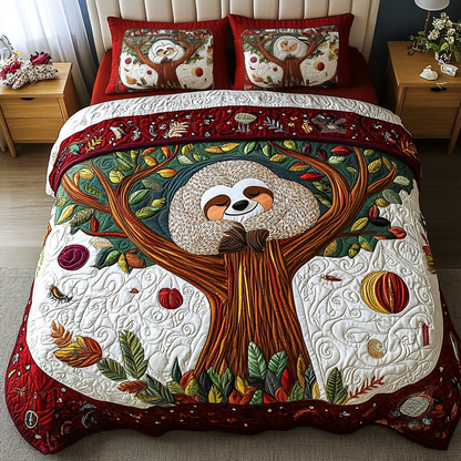 Sloth Serenity 3-Piece Quilted Bedding Set NCU0DK2494